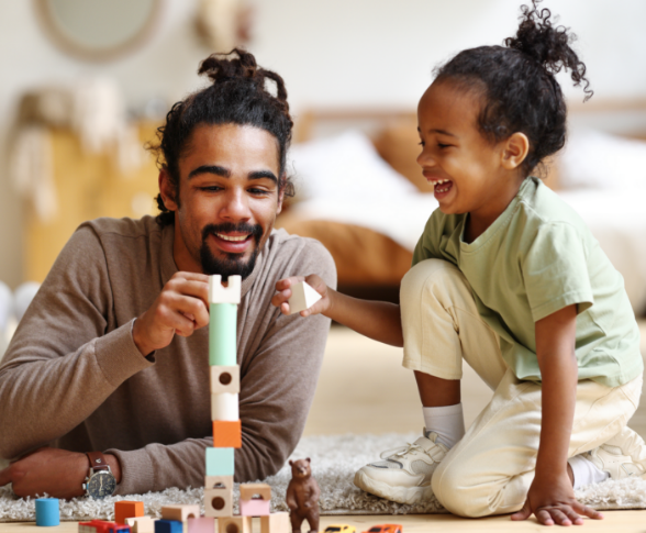 remote mental health therapist enjoying time with family